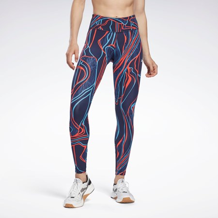 Reebok Lux Perform Mid-Rise Nature Grown Tights Azul Marino | 42CZXFBKM