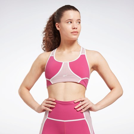 Reebok Lux Racer Acolchado Colorblocked Bra Rosas | 54JCXIPQT