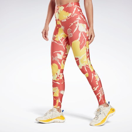 Reebok MYT Printed Leggings Rhodonite | 49WSJCTOV
