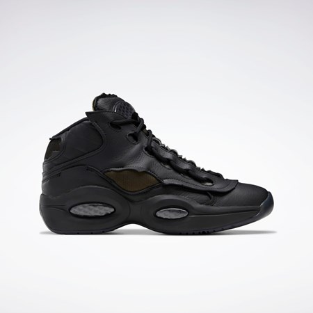 Reebok Maison Margiela Question Mid Memory Of Basketball Shoes Negras Blancas Negras | 87LWHXFZO