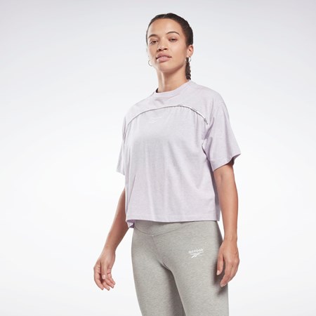 Reebok Piping T-Shirt Quartz Glow Mel | 58QSGUHVN