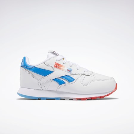 Reebok Popsicle Classic Leather Shoes - Preschool Blancas Azules Rojas | 38HZQJTKA