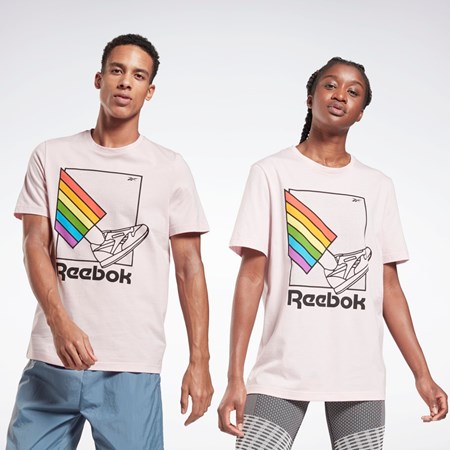 Reebok Pride Estampadas T-Shirt Frost Berry | 19ZQIBPCT