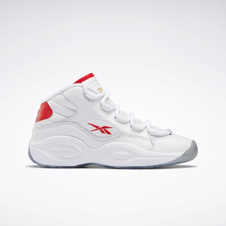 Reebok Question Mid Shoes - Preschool Blancas Rojas Blancas | 59LAMZFDV