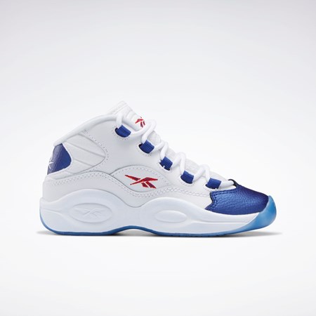 Reebok Question Mid Shoes - Preschool Blancas Rojas | 92LPBJQSN