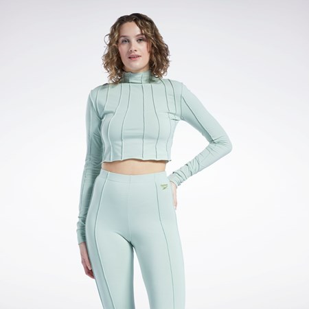 Reebok Reebok Classics Lettuce Edge Seam Long Sleeve T-Shirt Verde Menta | 78UOWGXAI