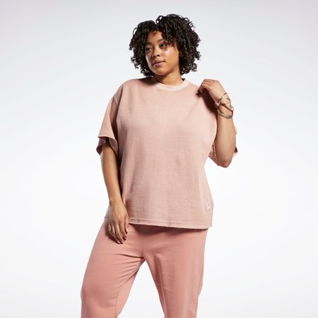 Reebok Reebok Classics Natural Dye Waffle T-Shirt (Plus Size) Coral | 19TSMPDLV