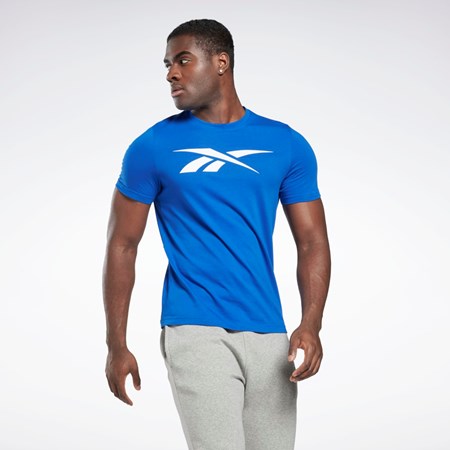 Reebok Reebok Estampadas Series Vector T-Shirt Azules | 47DJOVCPS