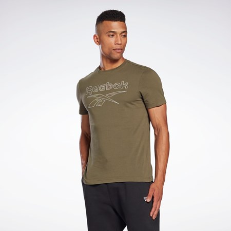 Reebok Reebok Identity Big Logo T-Shirt Verde | 07CDPGXWK