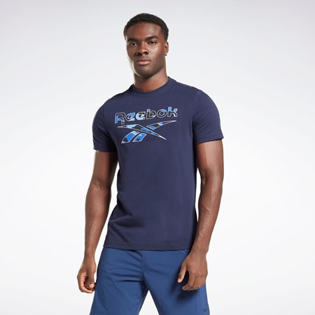 Reebok Reebok Identity Big Logo T-Shirt Azul Marino | 40SUQNMWL
