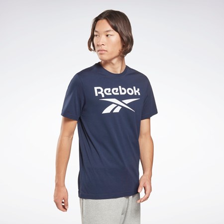 Reebok Reebok Identity Big Logo T-Shirt Azul Marino | 64FWGONMR