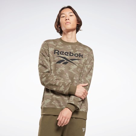 Reebok Reebok Identity Camo Big Logo Crew Sweatshirt Verde | 79MDHQZPJ