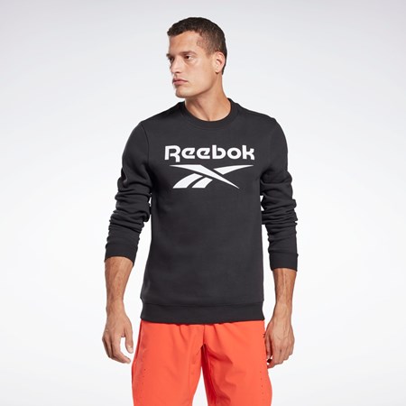 Reebok Reebok Identity Fleece Crew Sweatshirt Negras Blancas | 02HVZURJI