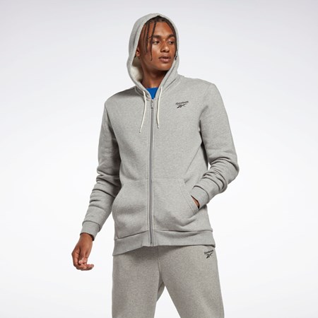 Reebok Reebok Identity Fleece Zip-Up Hoodie Gris | 69JYEUDHW