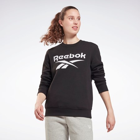Reebok Reebok Identity Logo Fleece Crew Sweatshirt Negras | 47YWGAOQI