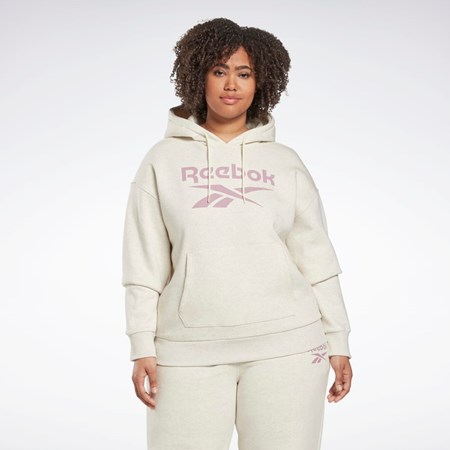 Reebok Reebok Identity Logo Fleece Pullover Hoodie (Plus Size) Blancas | 13BWELKAV