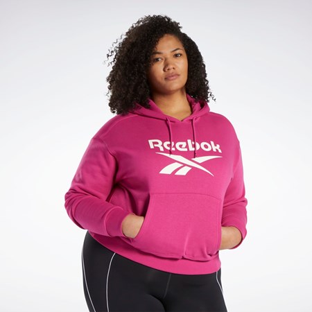 Reebok Reebok Identity Logo Fleece Pullover Hoodie (Plus Size) Rosas | 36KNSQGHO