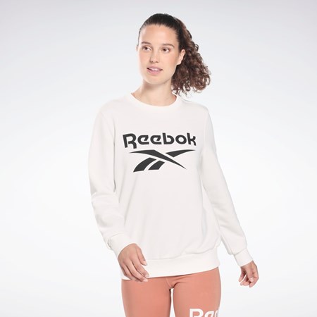 Reebok Reebok Identity Logo French Terry Crew Sweatshirt Blancas Negras | 51TCBMWGY