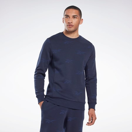 Reebok Reebok Identity Vector Fleece Crew Sweatshirt Azul Marino | 36YLQSPBR