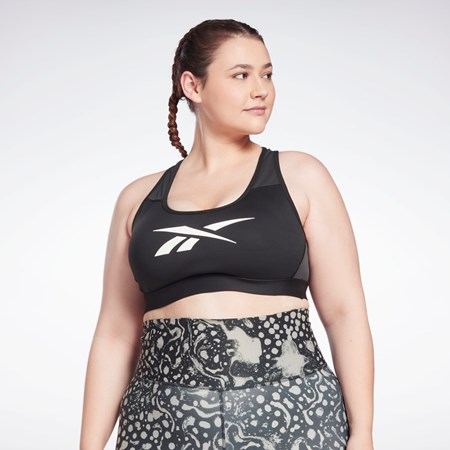 Reebok Reebok Lux Vector Racer Sports Bra (Plus Size) Negras | 12BDRQPTN