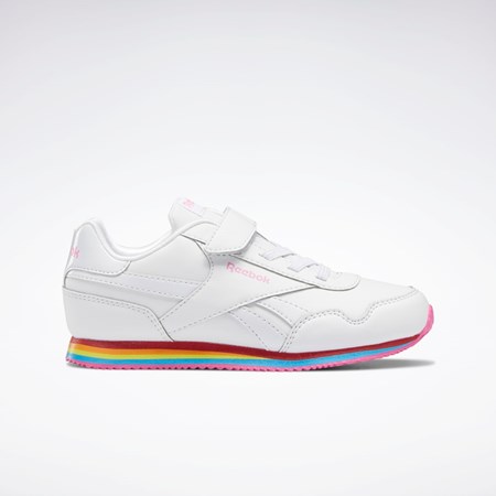 Reebok Reebok Royal CL Jog 3 1V Shoes - Preschool Blancas Blancas Rosas | 43OFYZAUJ