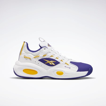 Reebok Reebok Solution Mid Basketball Shoes Blancas Moradas Amarillo | 97RYEUSFC