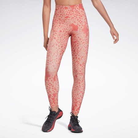 Reebok Studio Lux HR 2.0 Modern Safari Tights Coral | 93OSGXIAN