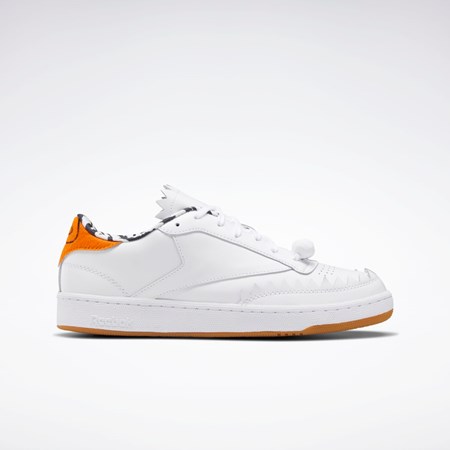 Reebok THE FLINTSTONES Club C Shoes Blancas Negras Naranjas | 93RMJAXIL