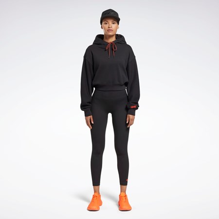 Reebok Victoria Beckham Crop Logo Hoodie Negras | 13HGVNBDM