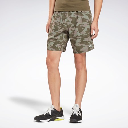 Reebok Workout Ready Camo Estampadas Shorts Verde | 27SVZAQRU