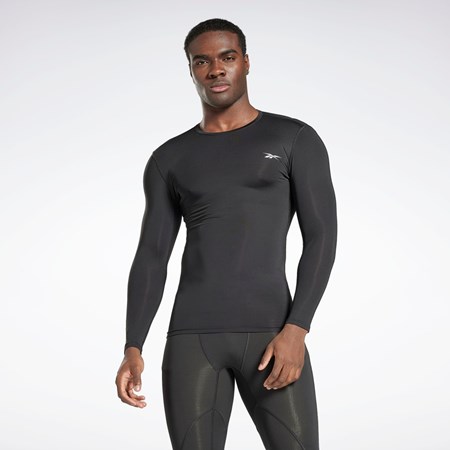 Reebok Workout Ready Compression Long Sleeve Shirt Negras | 45LBEGJFX