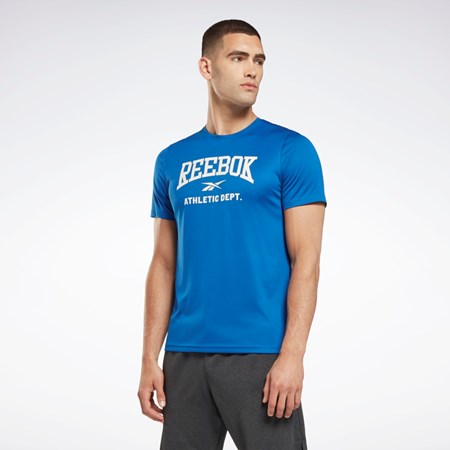 Reebok Workout Ready Estampadas T-Shirt Azules | 75VPGOUJH