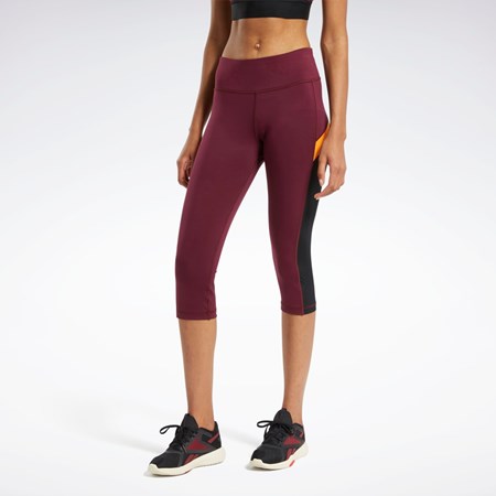 Reebok Workout Ready Mesh Capri Tights Burdeos | 75YZANEIB