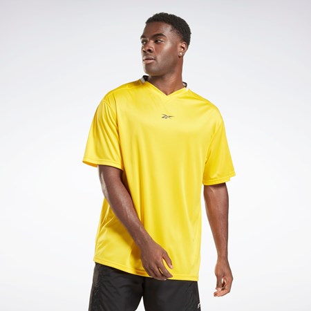 Reebok Workout Ready Mesh T-Shirt Amarillo | 74OCMNSTF