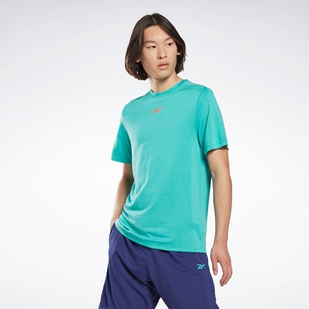 Reebok Workout Ready Mélange T-Shirt Semi Classic Teal | 47SBQHYOC