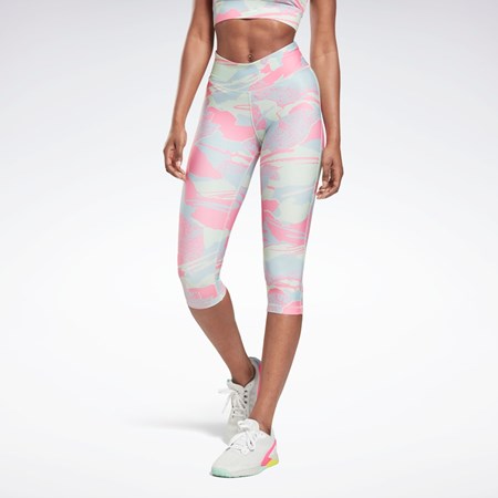 Reebok Workout Ready Printed Capri Verde Menta | 92BHUWDOE