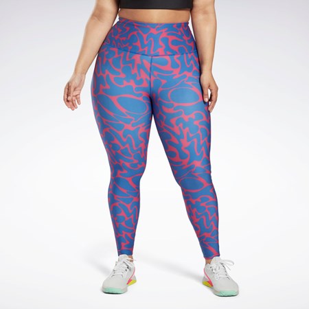 Reebok Workout Ready Printed Leggings (Plus Size) Rosas | 07GUHCXDQ