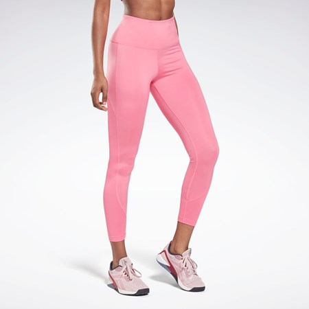 Reebok Workout Ready Rib High-Rise Leggings Rosas | 63HDNVCBE