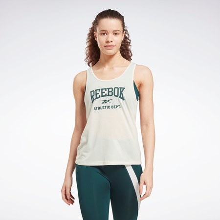 Reebok Workout Ready Supremium Estampadas Tank Top Blancas | 72JHEQXNK