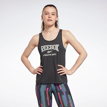 Reebok Workout Ready Supremium Estampadas Tank Top Negras | 80XIMTSPW