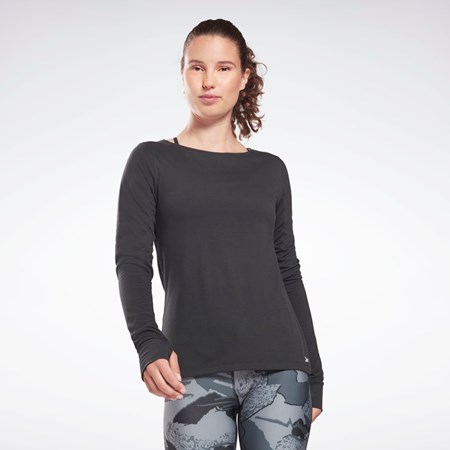Reebok Workout Ready Supremium Long Sleeve T-Shirt Negras | 14GNOXRPY