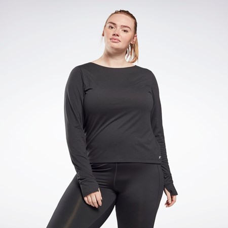 Reebok Workout Ready Supremium Long Sleeve T-Shirt (Plus Size) Negras | 60CFBKHWE