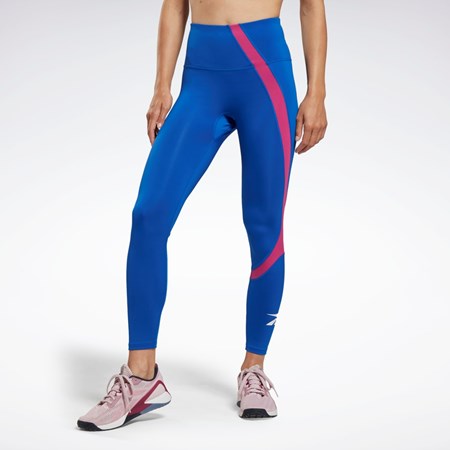 Reebok Workout Ready Vector Leggings Azules | 13WQSFHCP