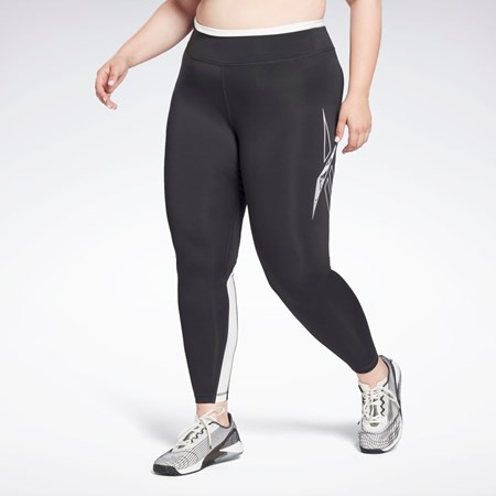 Reebok Workout Ready Vector Leggings (Plus Size) Negras | 05XWZNJQV