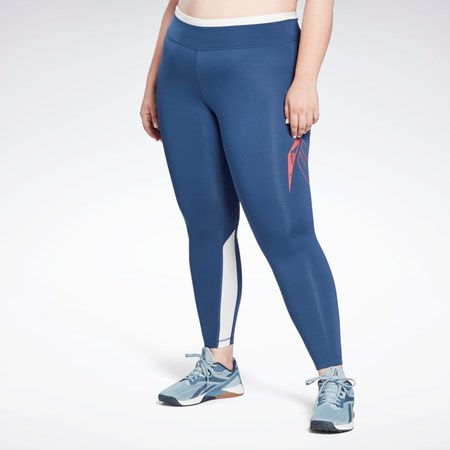 Reebok Workout Ready Vector Leggings (Plus Size) Azules | 29PJALCFO