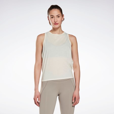 Reebok Yoga Long Tank Top Blancas | 73ORBJVYU